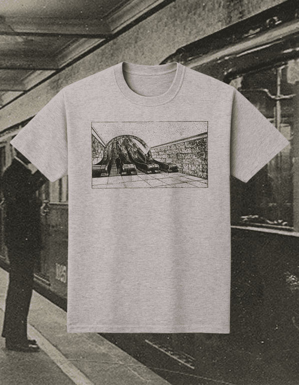 Escalator print t-shirt